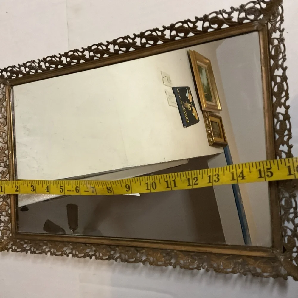 Vintage Ornate Gold Vanity tray or wall mirror